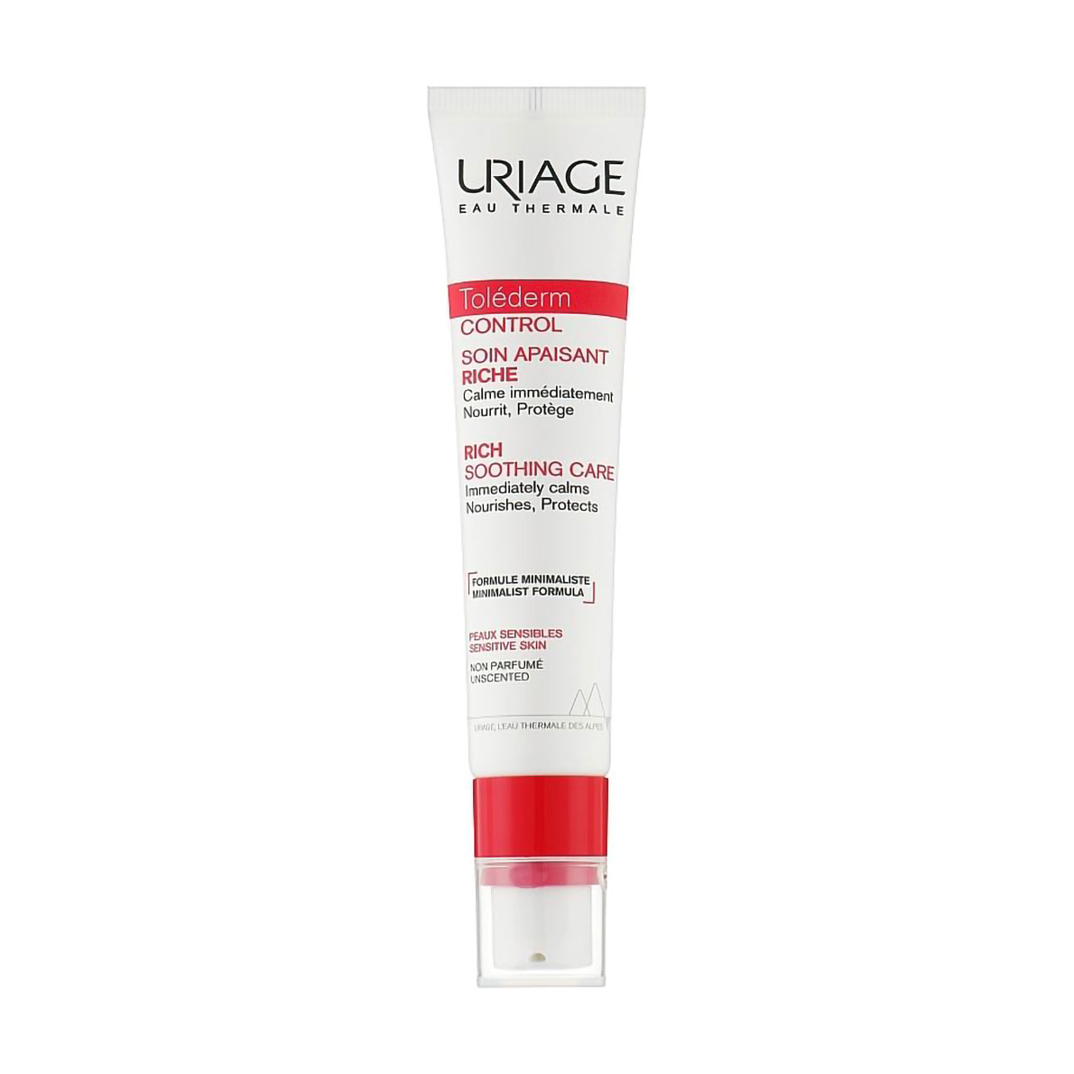Заспокійливий крем для чутливої шкіри обличчя Uriage Tolederm Control Rich Soothing Care Sensitive Skin, 40 мл
